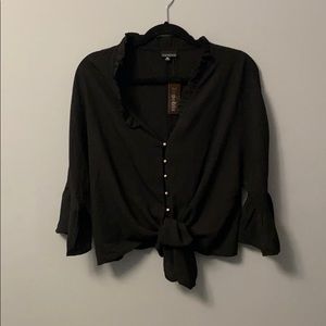 Ruffled Blouse with Front Tie